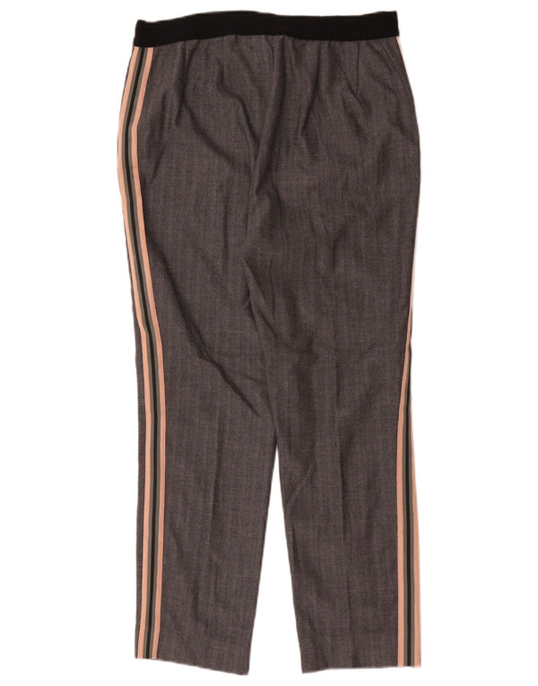 Marks & Spencer Womens Suit Trousers UK 12 Medium W30 L26 Grey Herringbone