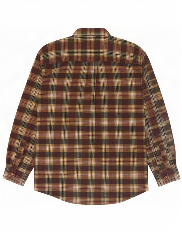 Torelli Mens Flannel Shirt Size 41/42 Large Brown Check Cotton