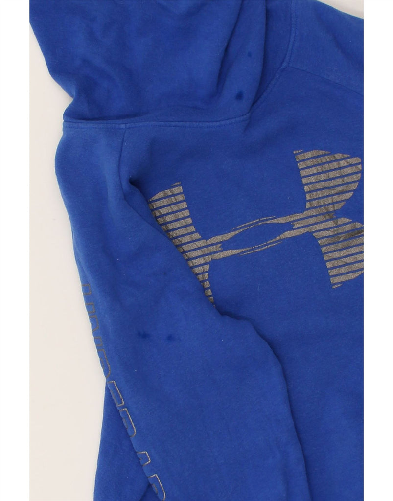 UNDER ARMOUR Womens Graphic Hoodie Jumper UK 16 Large Blue Cotton | Vintage Under Armour | Thrift | Second-Hand Under Armour | Used Clothing | Messina Hembry 