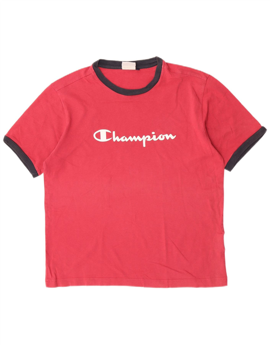 Champion Mens Graphic T-Shirt Top Large Red Cotton