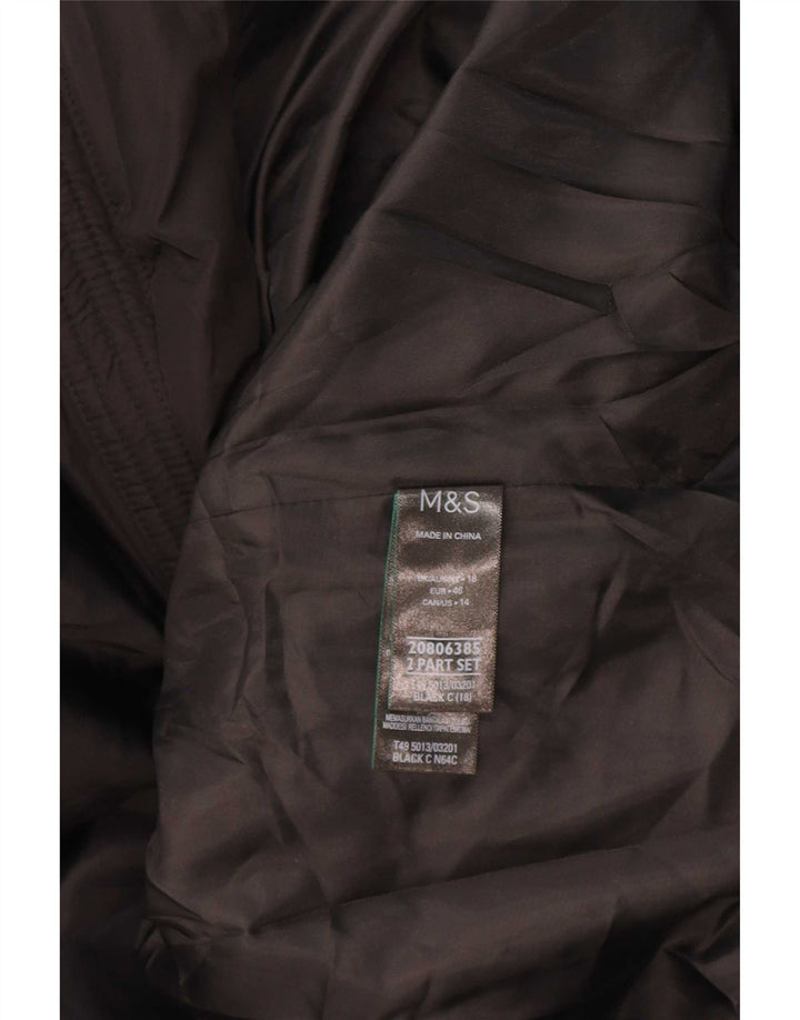 Marks & Spencer Womens Hooded Padded Jacket UK 18 XL Black Polyester