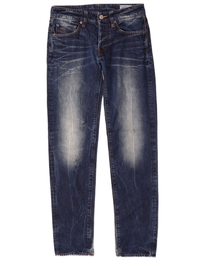 G-Star Mens 3301 Slim Jeans W28 L32 Blue Cotton