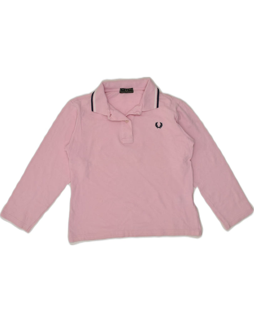 FRED PERRY Girls Long Sleeve Polo Shirt 11-12 Years Pink Cotton | Vintage Fred Perry | Thrift | Second-Hand Fred Perry | Used Clothing | Messina Hembry 