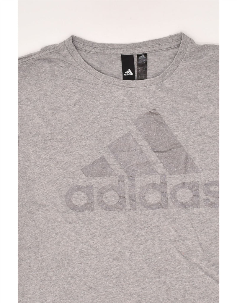 ADIDAS Mens Graphic T-Shirt Top Medium Grey Cotton | Vintage Adidas | Thrift | Second-Hand Adidas | Used Clothing | Messina Hembry 