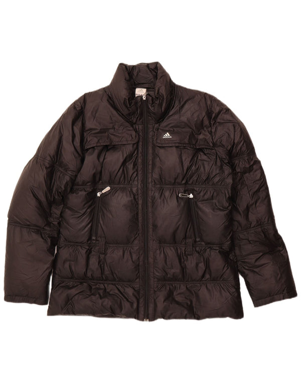 Adidas Womens Padded Jacket UK 16 Large Black Polyester