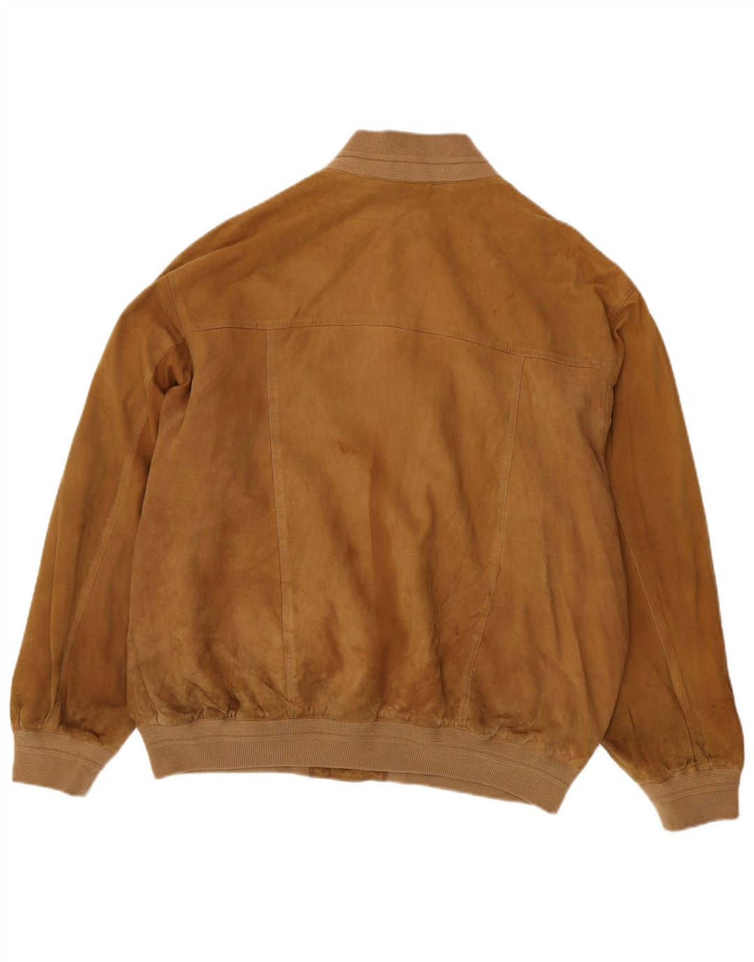 Vintage Mens Suede Bomber Jacket IT 54 2XL Beige Leather