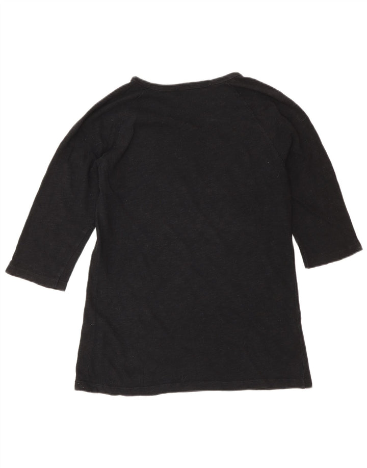Zara Womens Top 3/4 Sleeve UK 10 Small Black