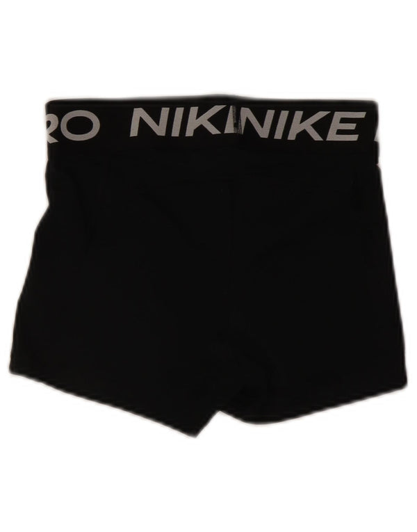Nike Womens Dri Fit Graphic Sport Shorts UK 10 Small  Black Polyester