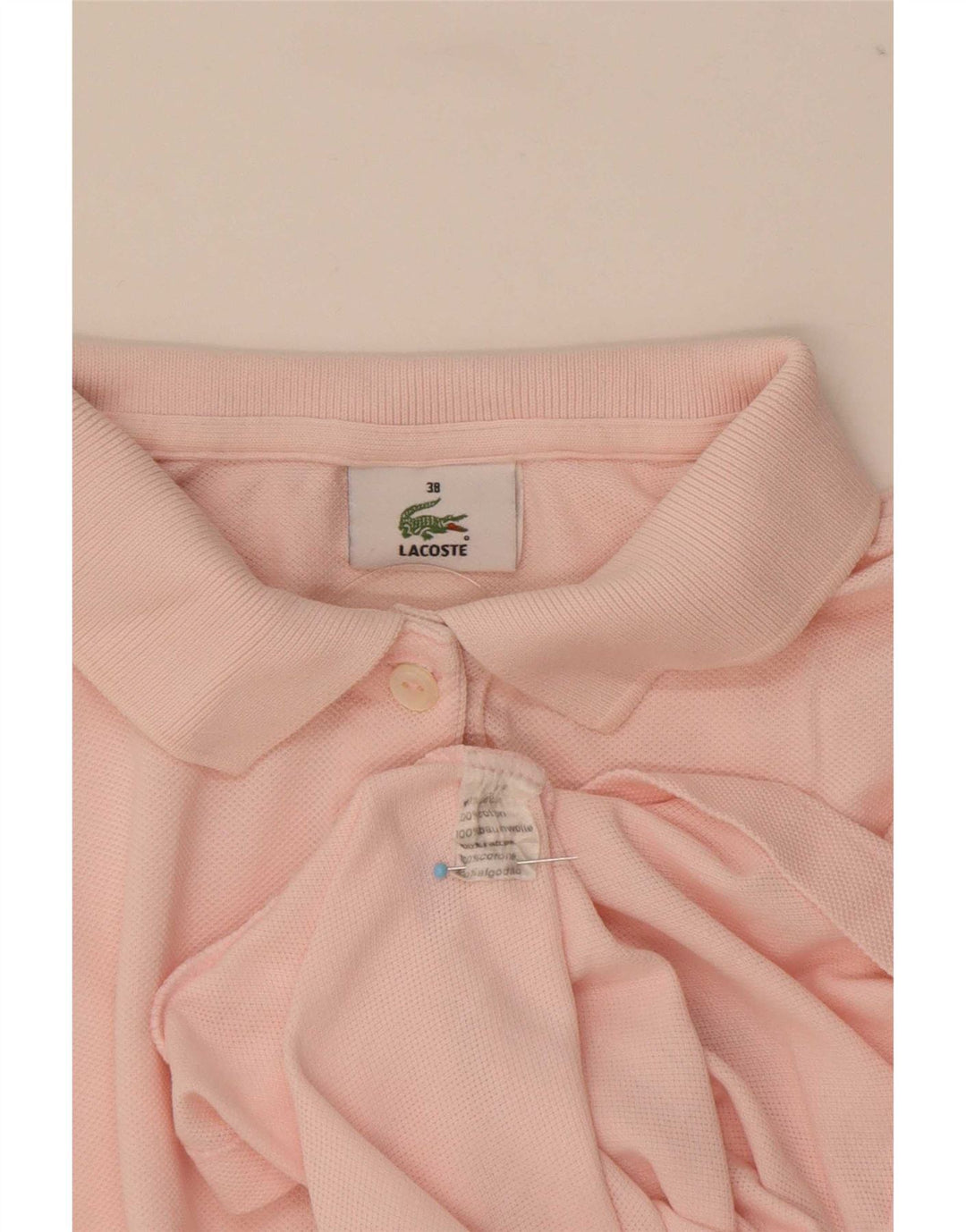 Lacoste Womens Polo Shirt Size 38 Medium Pink Cotton