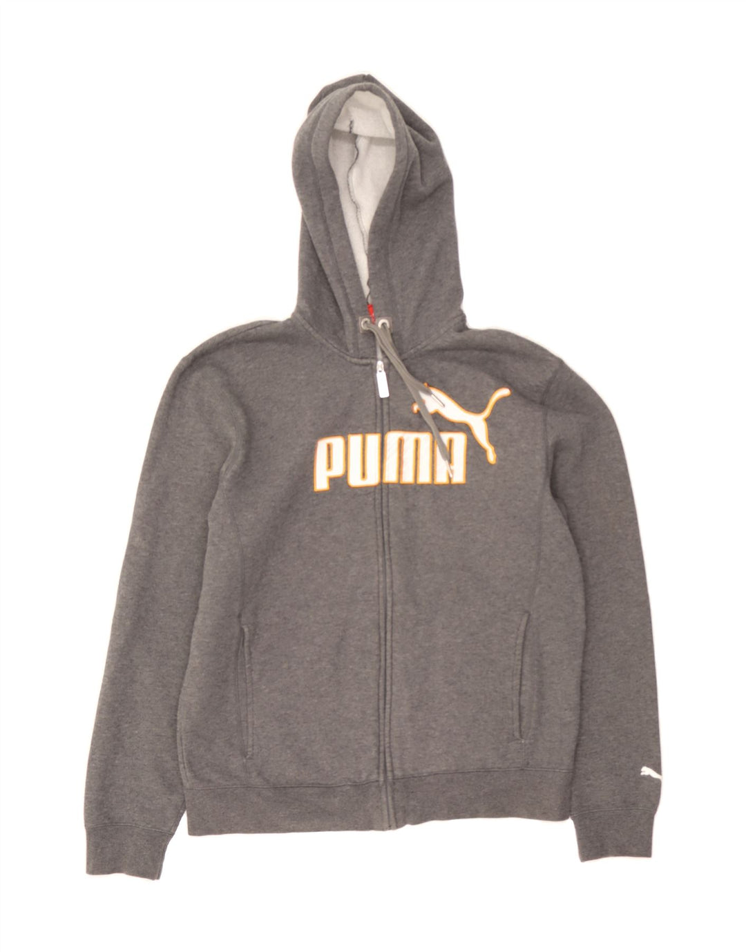PUMA Mens Graphic Zip Hoodie Sweater Medium Grey Vintage Puma and Second-Hand Puma from Messina Hembry 