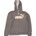 PUMA Mens Graphic Zip Hoodie Sweater Medium Grey Vintage Puma and Second-Hand Puma from Messina Hembry 