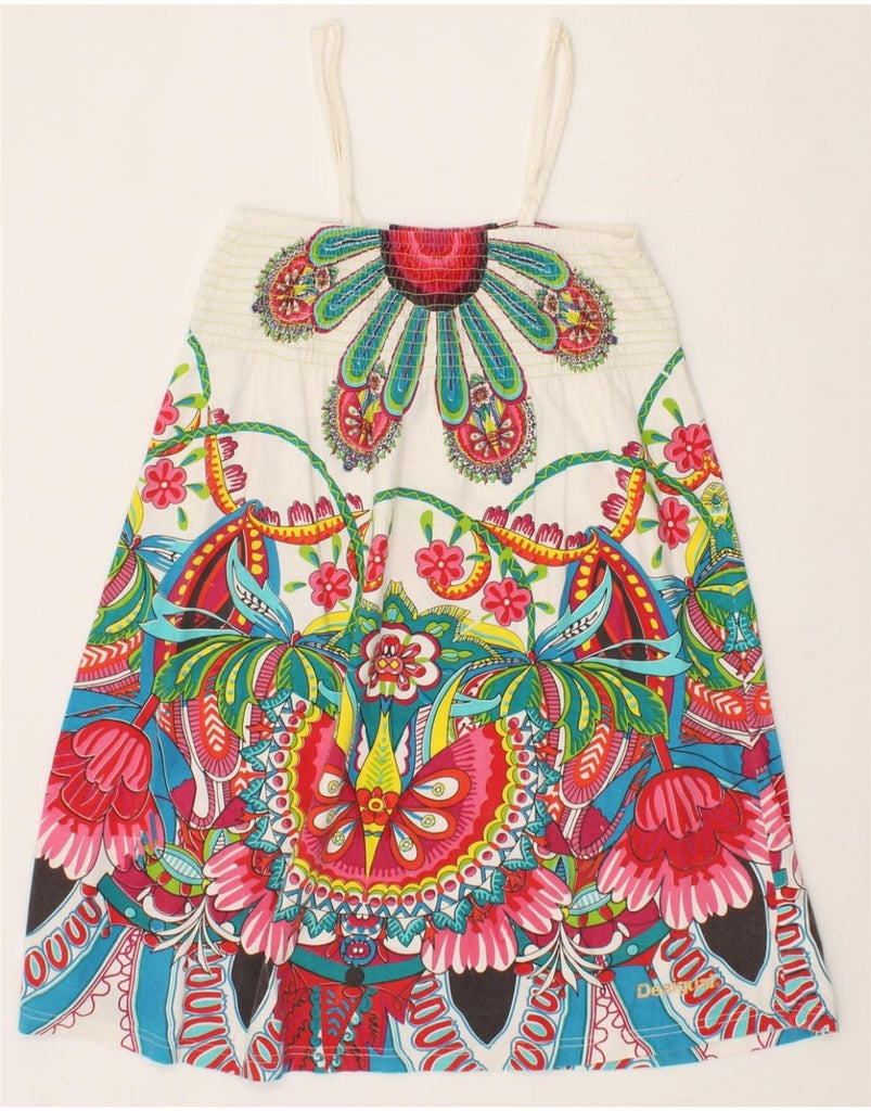 DESIGUAL Girls Sundress 11-12 Years Multicoloured Floral Cotton Vintage Desigual and Second-Hand Desigual from Messina Hembry 