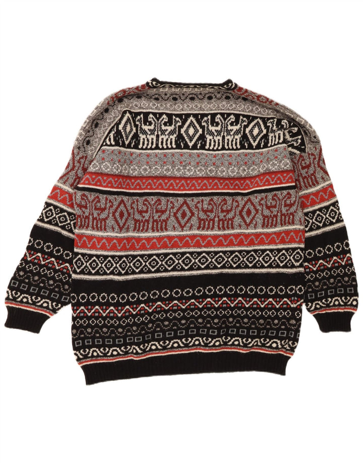 Stefanel Mens Crew Neck Jumper Sweater Large Multicoloured Fair Isle