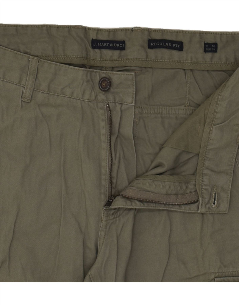 J. HART & BROS Mens Regular Fit Cargo Trousers IT 54 2XL W38 L27 Green | Vintage J. Hart & Bros | Thrift | Second-Hand J. Hart & Bros | Used Clothing | Messina Hembry 