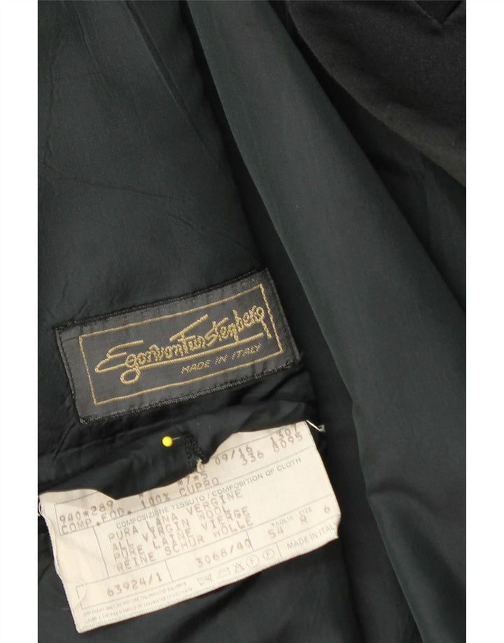 Egon Von Furstenberg Mens UK 40 Large W32 L32 Black Virgin Wool