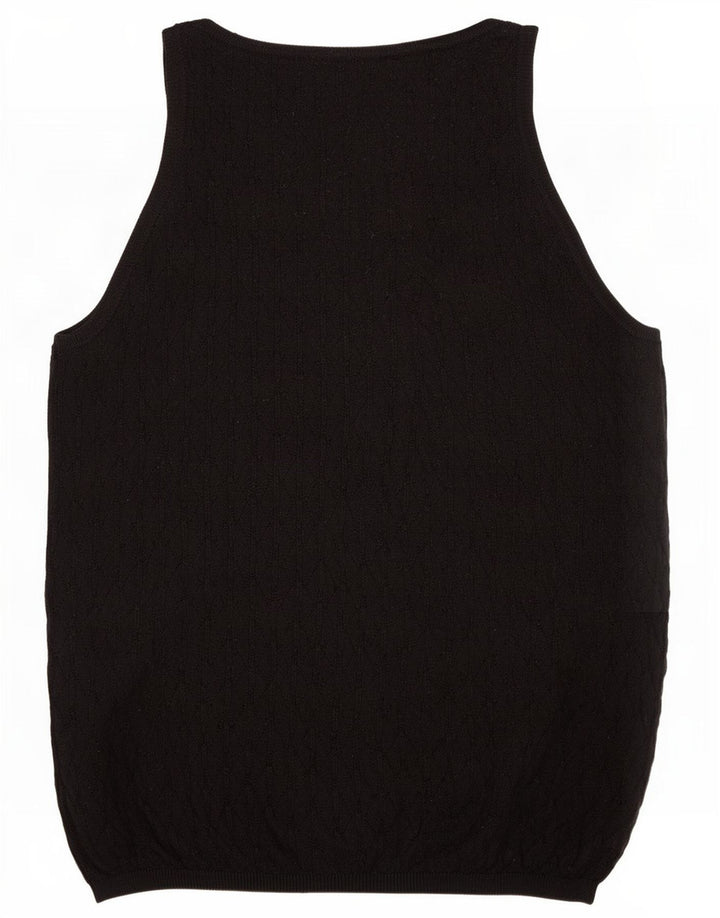 Zara Womens Vest Tank Top UK 12 Medium Black Polyester