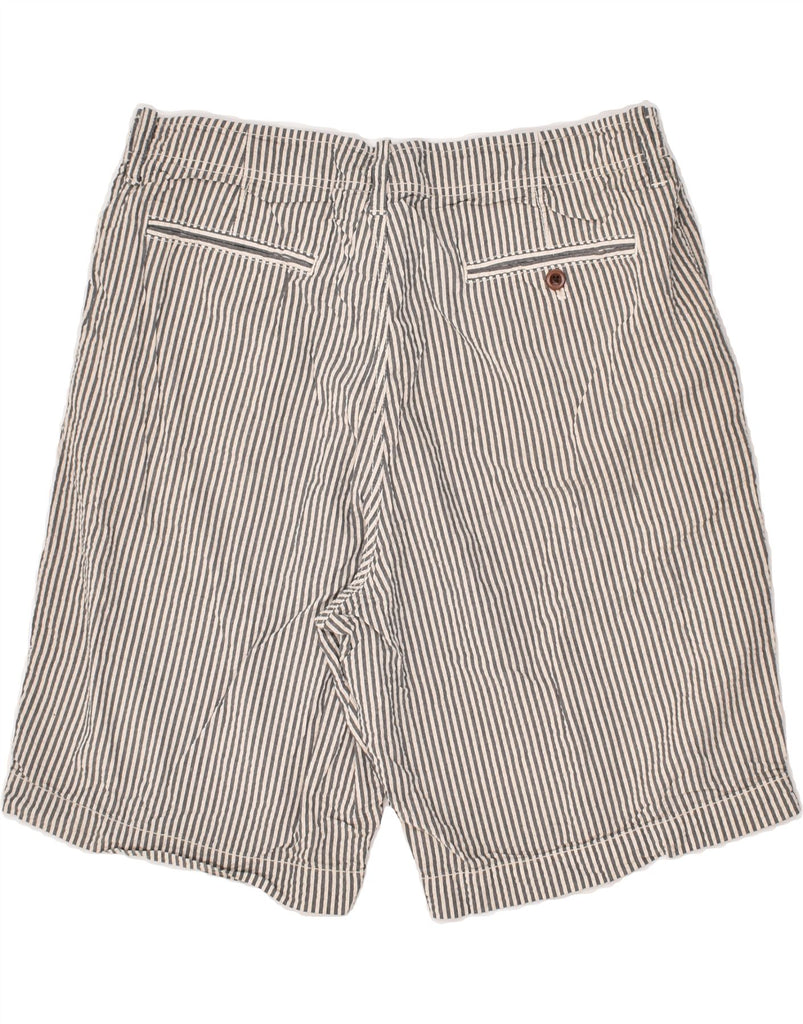 J. CREW Mens Chino Shorts W36 Large Grey Striped Cotton | Vintage J. Crew | Thrift | Second-Hand J. Crew | Used Clothing | Messina Hembry 