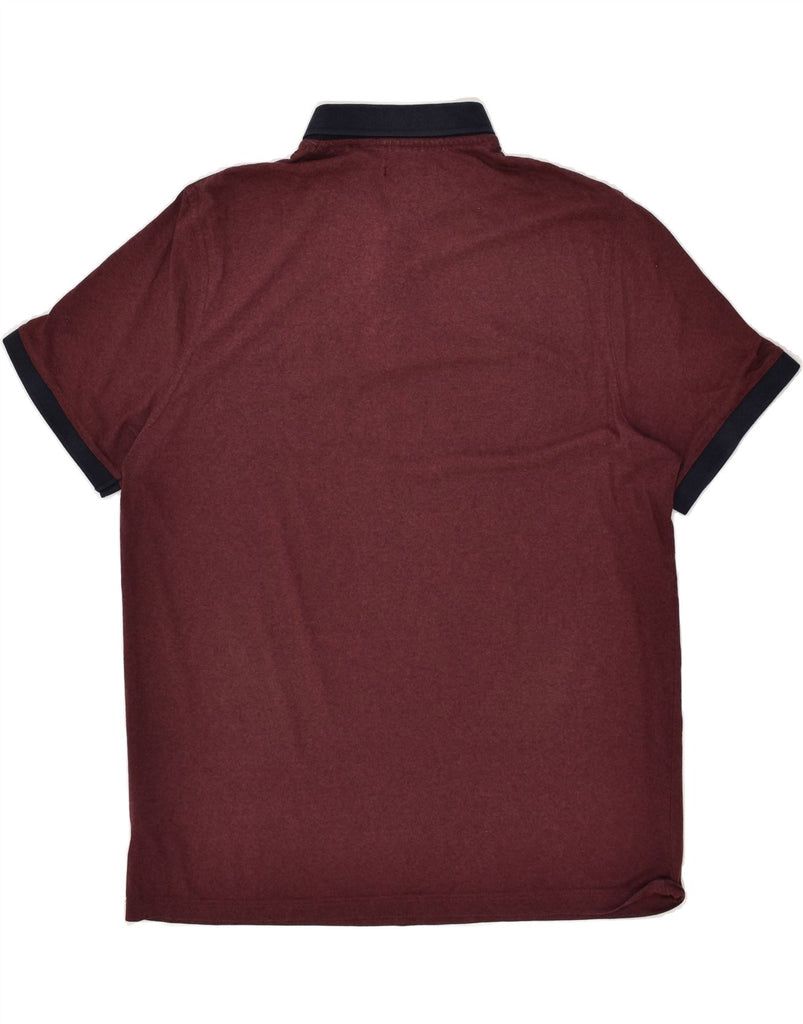 JULES Mens Slim Polo Shirt 2XL Burgundy Cotton | Vintage Jules | Thrift | Second-Hand Jules | Used Clothing | Messina Hembry 