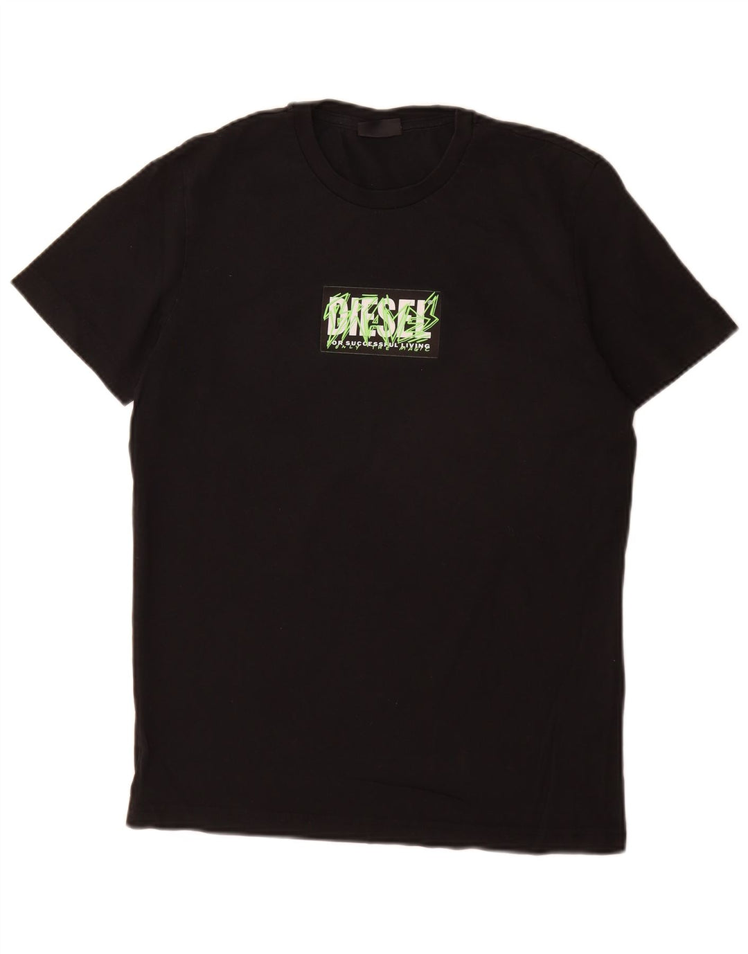 Diesel Mens Graphic T-Shirt Top Small Black Cotton