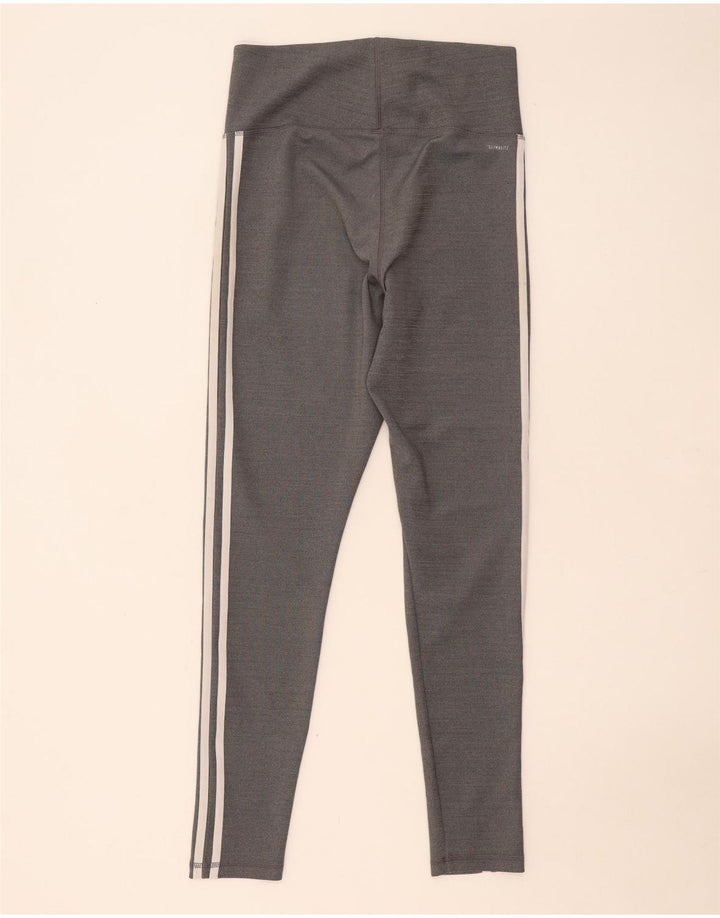 Adidas Womens Climalite Leggings UK 12/14 Medium Grey Polyester