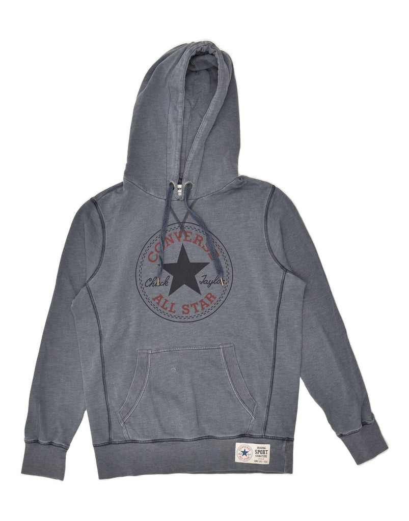 CONVERSE Mens All Star Graphic Hoodie Jumper Small Grey Cotton | Vintage Converse | Thrift | Second-Hand Converse | Used Clothing | Messina Hembry 