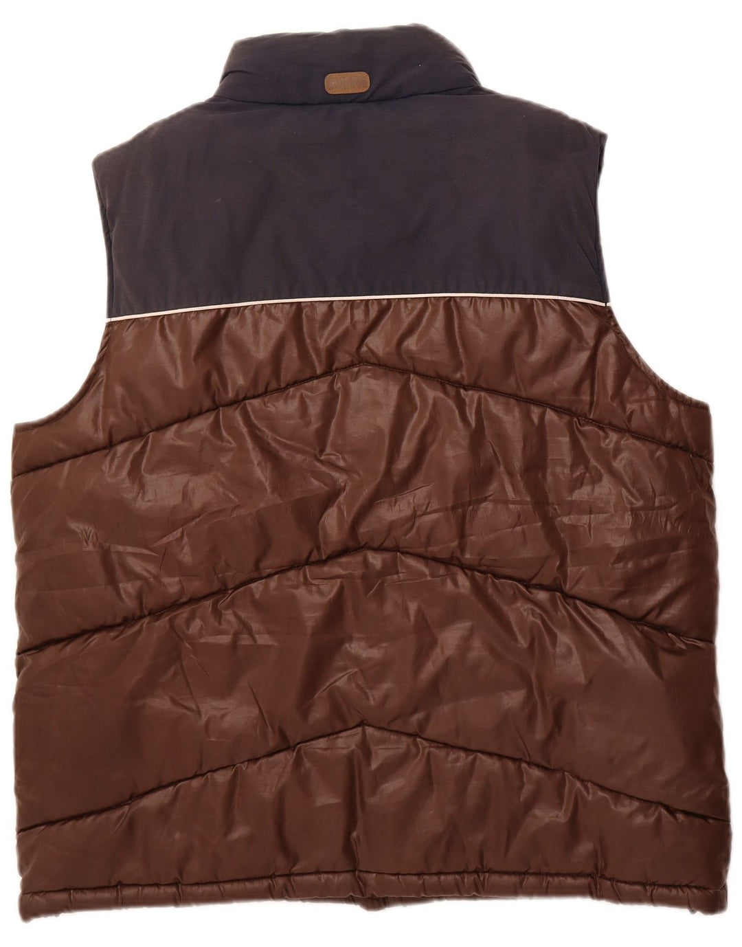 PUFFA Mens Padded Gilet UK 44 2XL Brown Colourblock Polyester