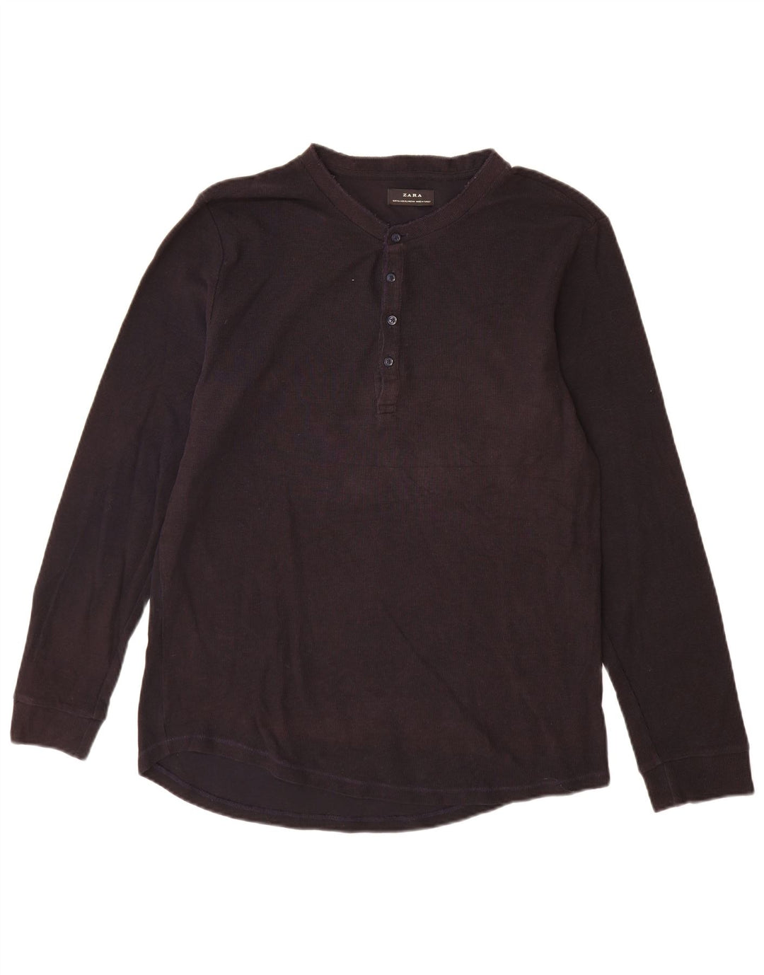 Zara Mens Top Long Sleeve XL Navy Blue