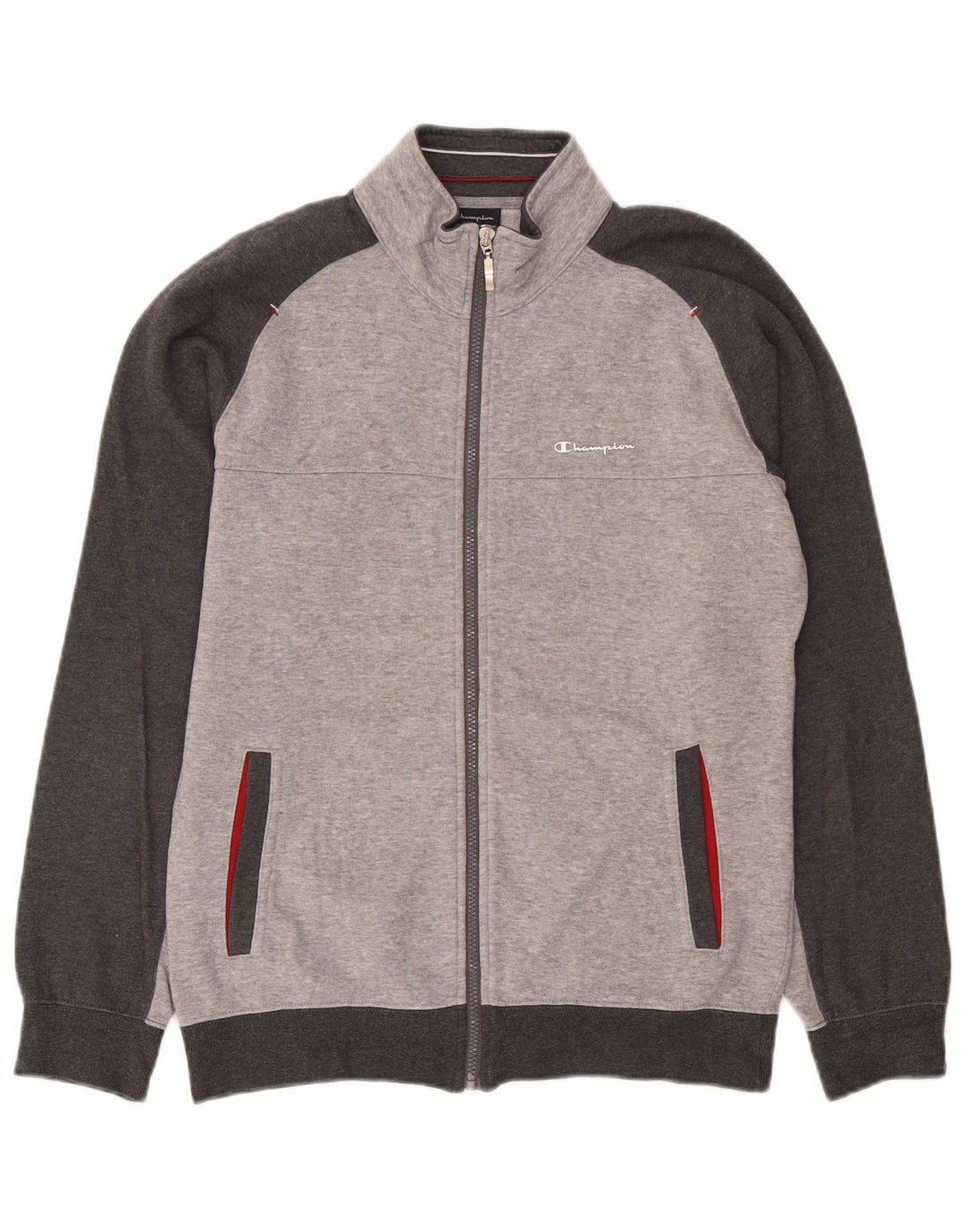 Champion Mens Tracksuit Top Jacket Medium Grey Flecked