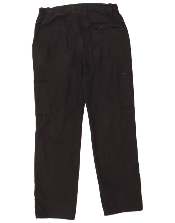 Mountain Warehouse Mens Straight Cargo Trousers W34 L32 Black Polyester