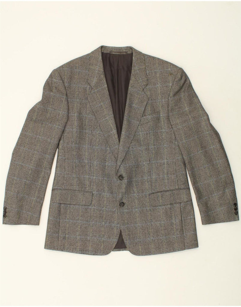 CERRUTI 1881 Mens 2 Button Blazer Jacket IT 52 XL Grey Check Wool Vintage Cerruti 1881 and Second-Hand Cerruti 1881 from Messina Hembry 