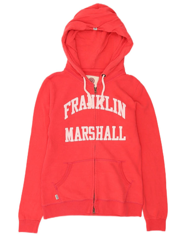 Franklin & Marshall Womens Graphic Zip Hoodie Sweater UK 16 Large Red