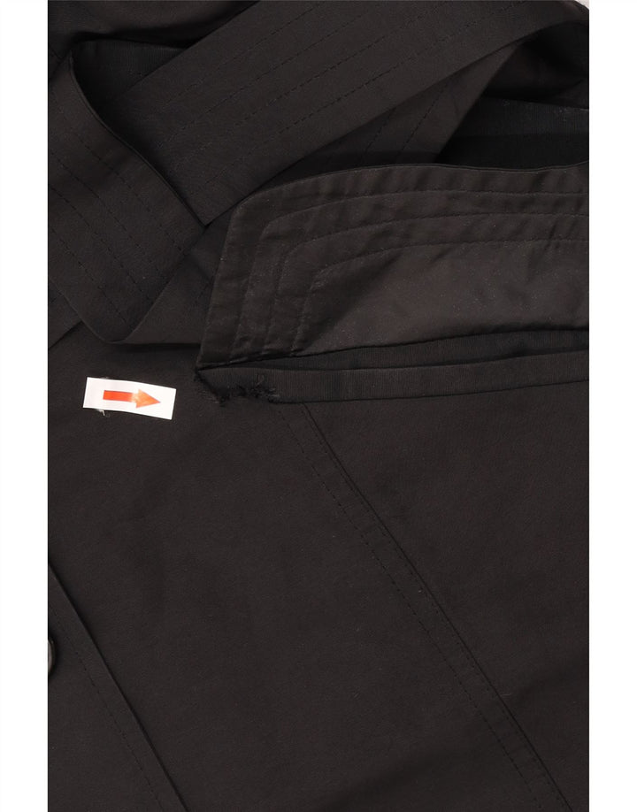 Marks & Spencer Womens Trench Coat UK 16 Large Black Polyester