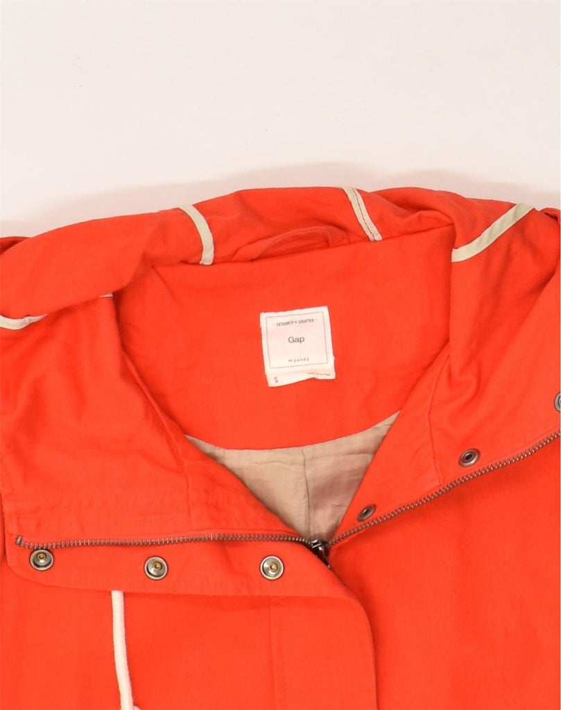 GAP Womens Hooded Overcoat UK 8 Small Orange Cotton | Vintage Gap | Thrift | Second-Hand Gap | Used Clothing | Messina Hembry 