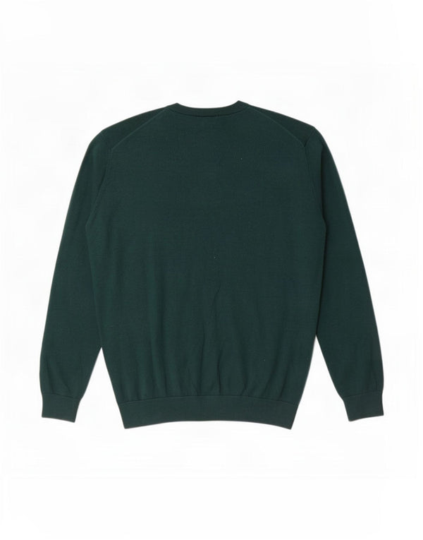Lacoste Mens V-Neck Jumper Sweater Size 6 XL Green