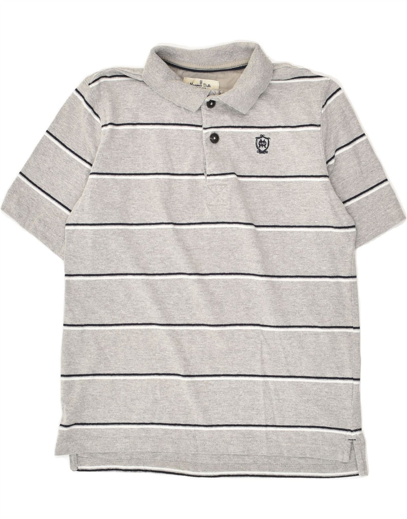 MASSIMO DUTTI Boys Polo Shirt 9-10 Years Grey Striped | Vintage Massimo Dutti | Thrift | Second-Hand Massimo Dutti | Used Clothing | Messina Hembry 