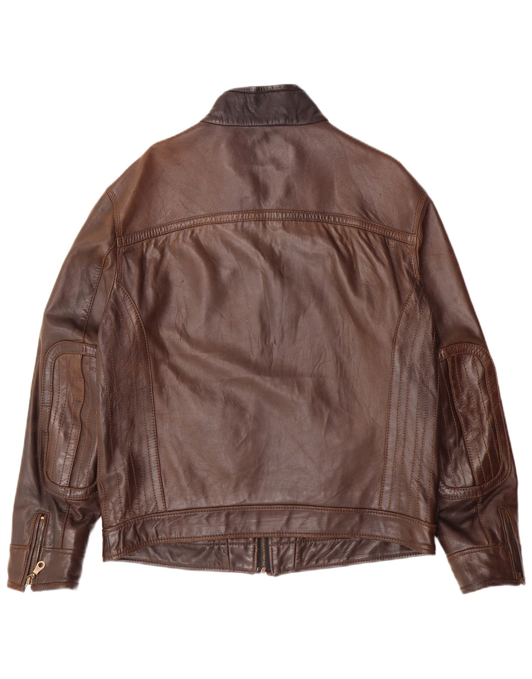 VINTAGE Mens Leather Jacket UK 38 Medium Brown