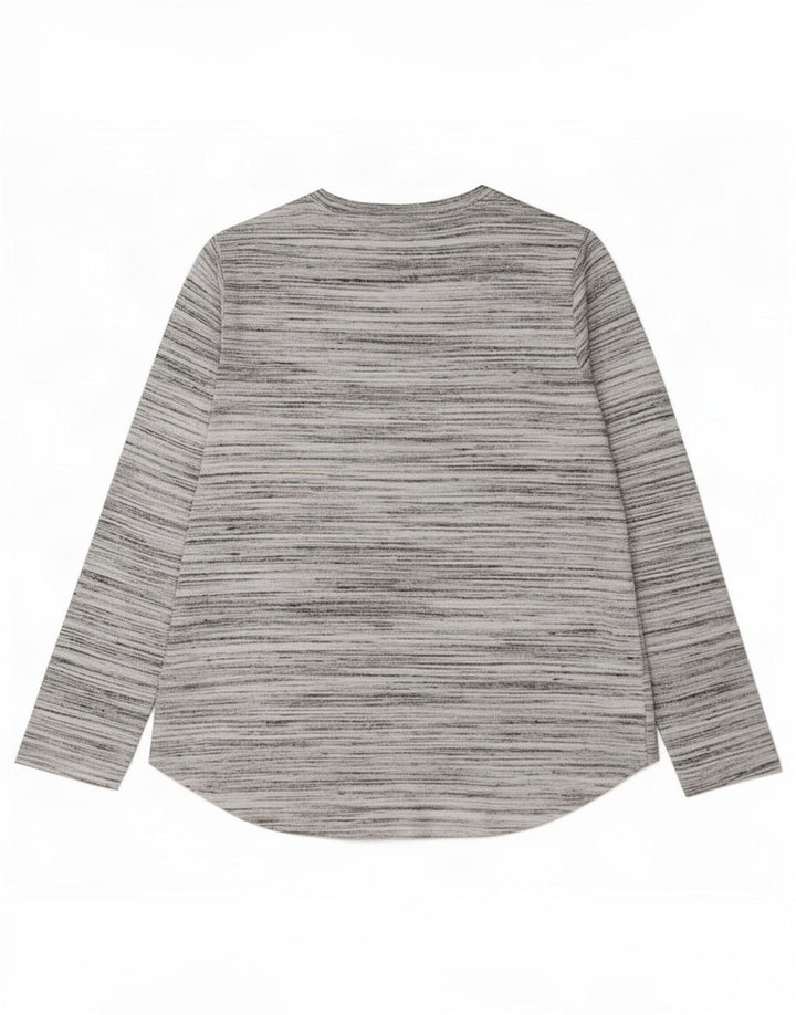 Marks & Spencer Womens Top Long Sleeve UK 14 Large Grey Flecked Polyester
