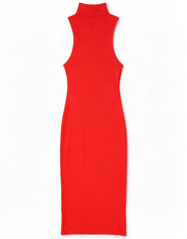 Zara Womens Sleeveless Bodycon Dress UK 8 Small Red