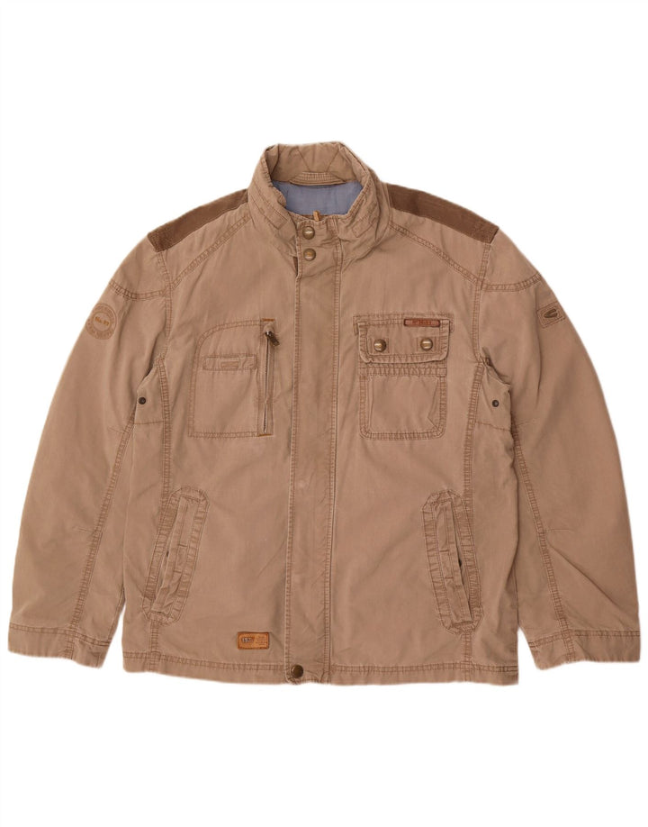 Camel Active Mens Utility Jacket UK 40 Large Beige Colourblock