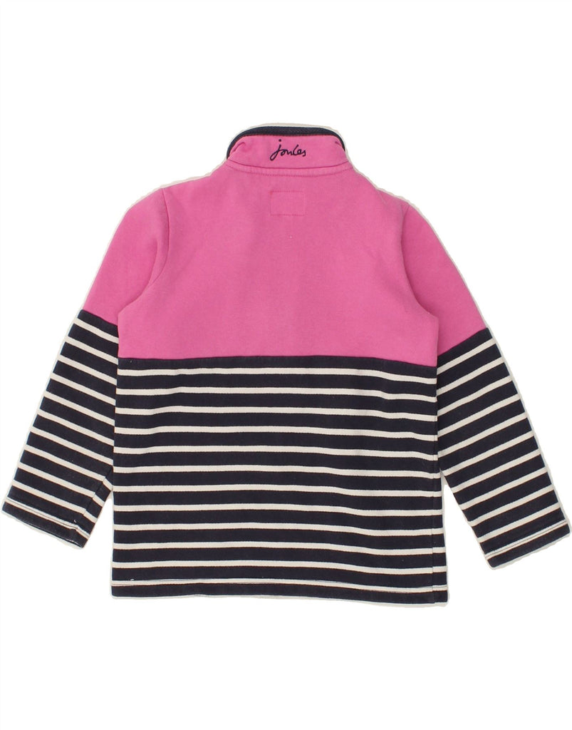 JOULES Girls Zip Neck Sweatshirt Jumper 5-6 Years Pink Colourblock Cotton | Vintage Joules | Thrift | Second-Hand Joules | Used Clothing | Messina Hembry 