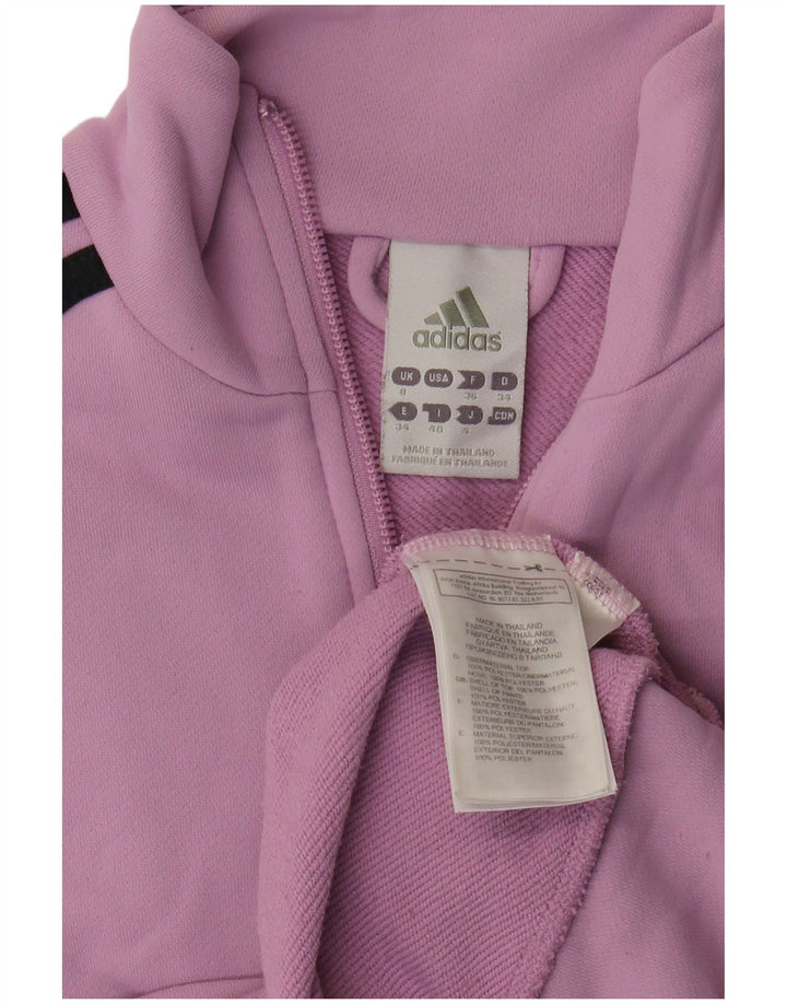 Adidas Womens Tracksuit Top Jacket UK 8 Small Purple Polyester