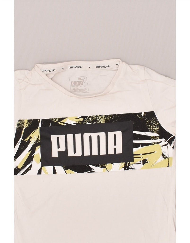 PUMA Boys Graphic T-Shirt Top 7-8 Years White Cotton | Vintage Puma | Thrift | Second-Hand Puma | Used Clothing | Messina Hembry 