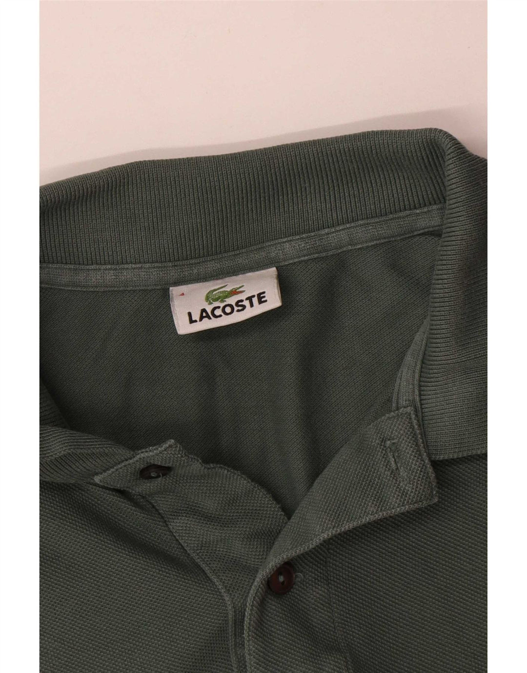 Lacoste Mens Polo Shirt Size 4 Medium Green Cotton