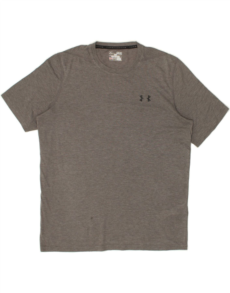 UNDER ARMOUR Mens Heat Gear T-Shirt Top Medium Grey Polyester | Vintage Under Armour | Thrift | Second-Hand Under Armour | Used Clothing | Messina Hembry 