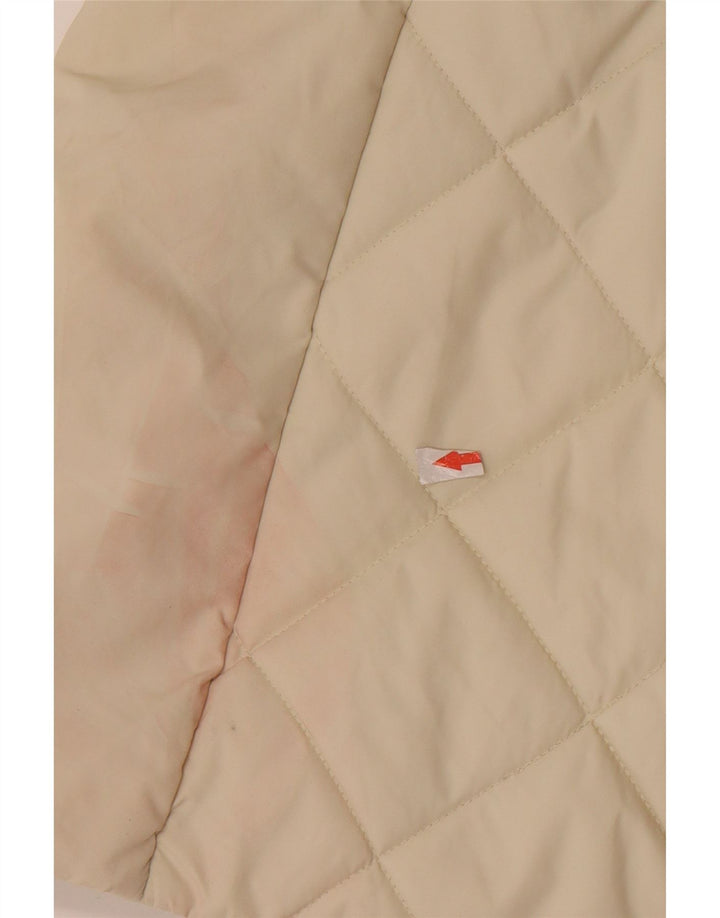 Slam Womens Quilted Overcoat UK 16 Large Off White Colourblock