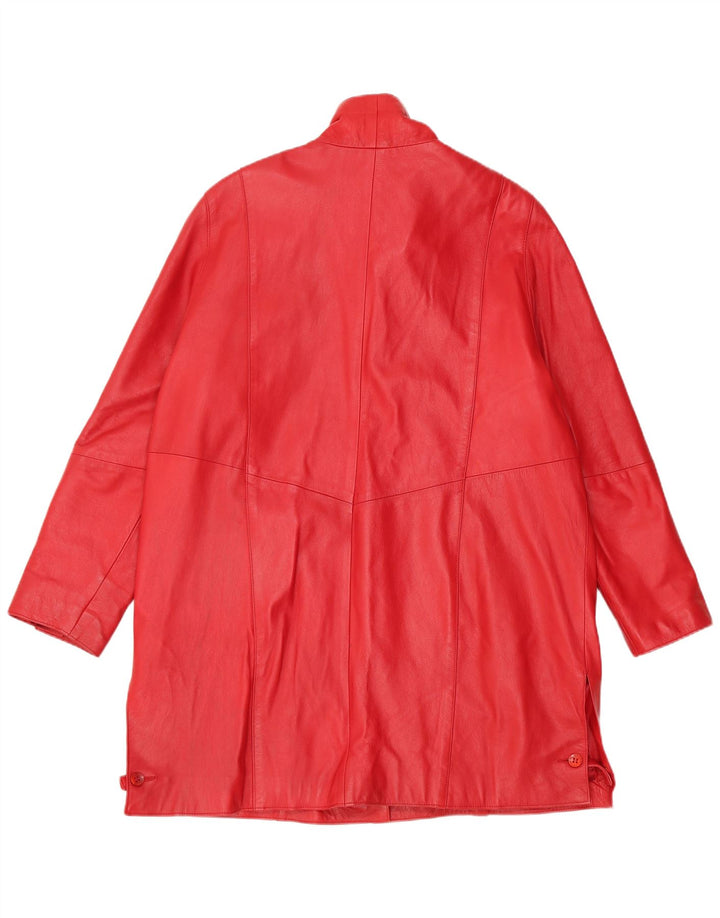 D'Enver Womens Leather Coat UK 18 XL Red Leather