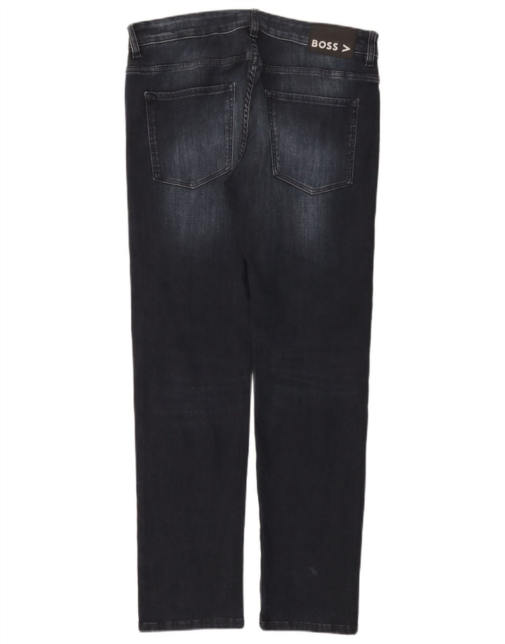 HUGO BOSS Womens Slim Jeans W34 L32 Navy Blue Cotton