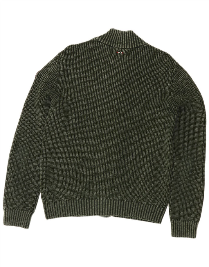Napapijri Mens Geographic Cardigan Sweater Medium Green