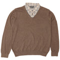 Marks & Spencer Mens Polo Neck Jumper Sweater Large Brown Cotton