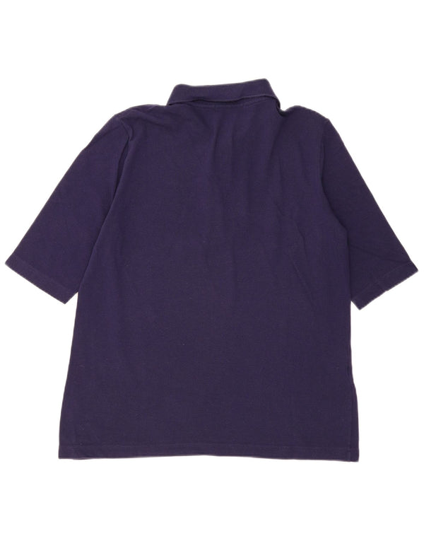 Lacoste Womens Polo Shirt Size 44 Large Navy Blue Cotton